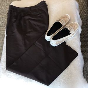 CAbi Wide Leg Pants stretch trousers size 8 Brown